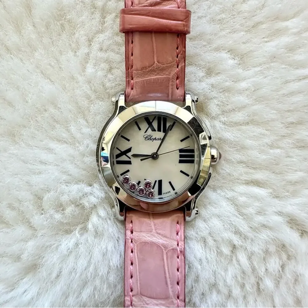CHOPARD Wristwatch Happy Sports 8509 Quartz Dial 5P Pink Sapphire Authe…